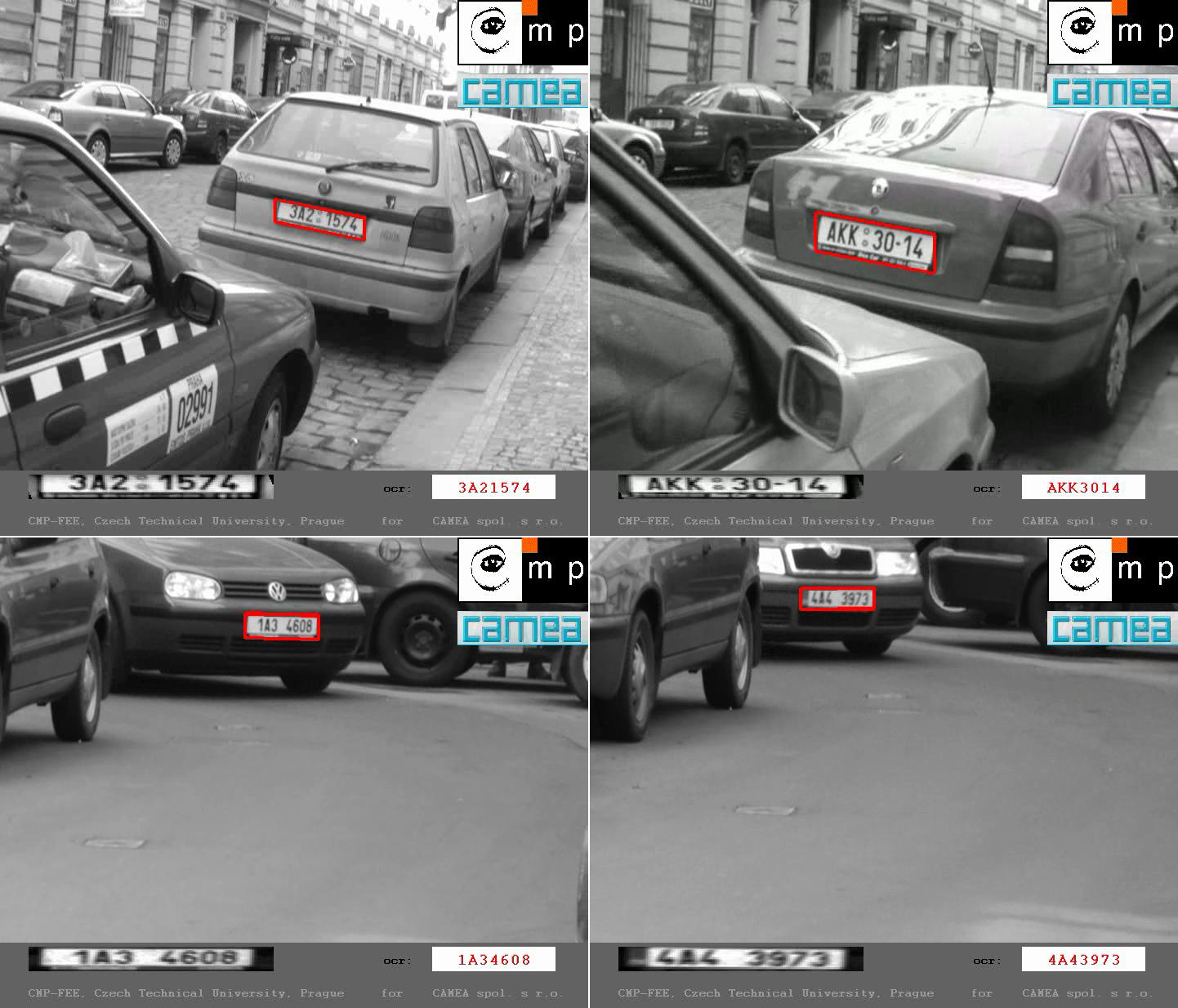 Example of a commercial application for registration plate recognition in a video. Demo videos can found at http://cmp.felk.cvut.cz/cmp/courses/X33KUI/Videos/RP_recognition/ and you have also seen a demonstration of the first algorithm in the first seminar.